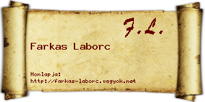 Farkas Laborc névjegykártya